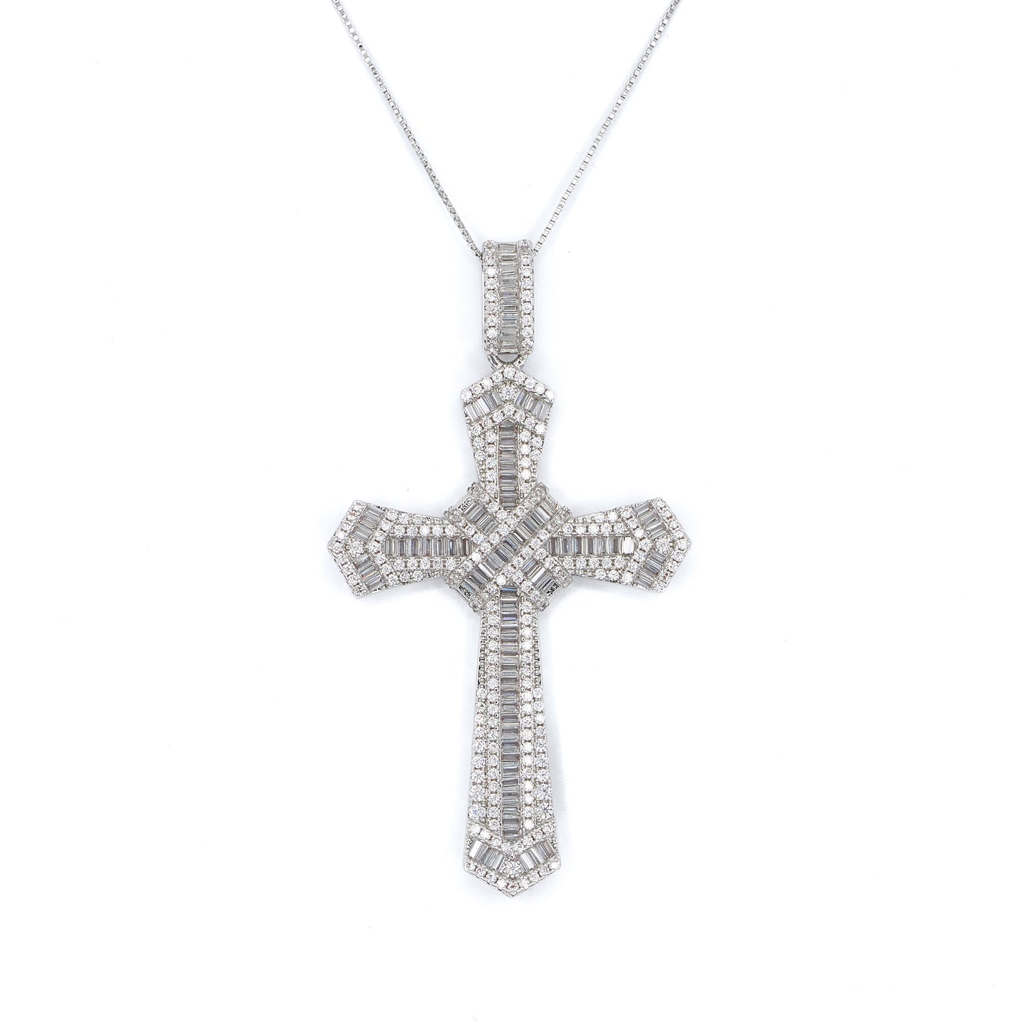 Cross Baguette Necklace