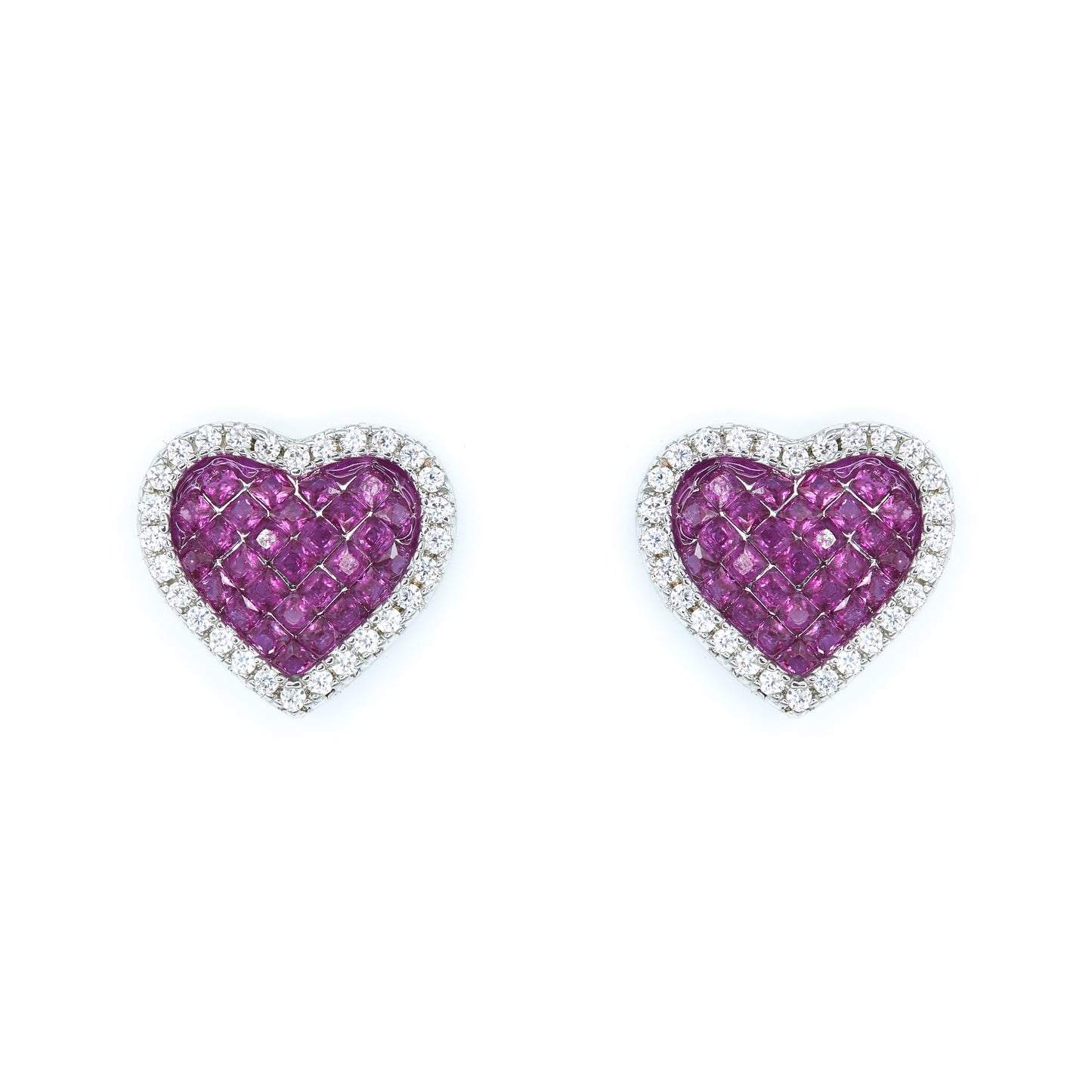 Pink Sweetheart Studs White Gold Default Title