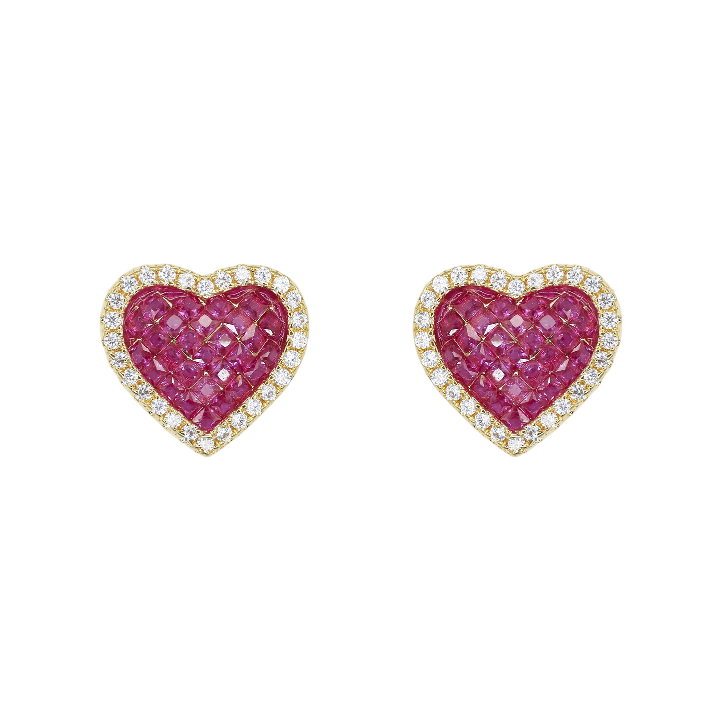 Pink Sweetheart Studs Gold
