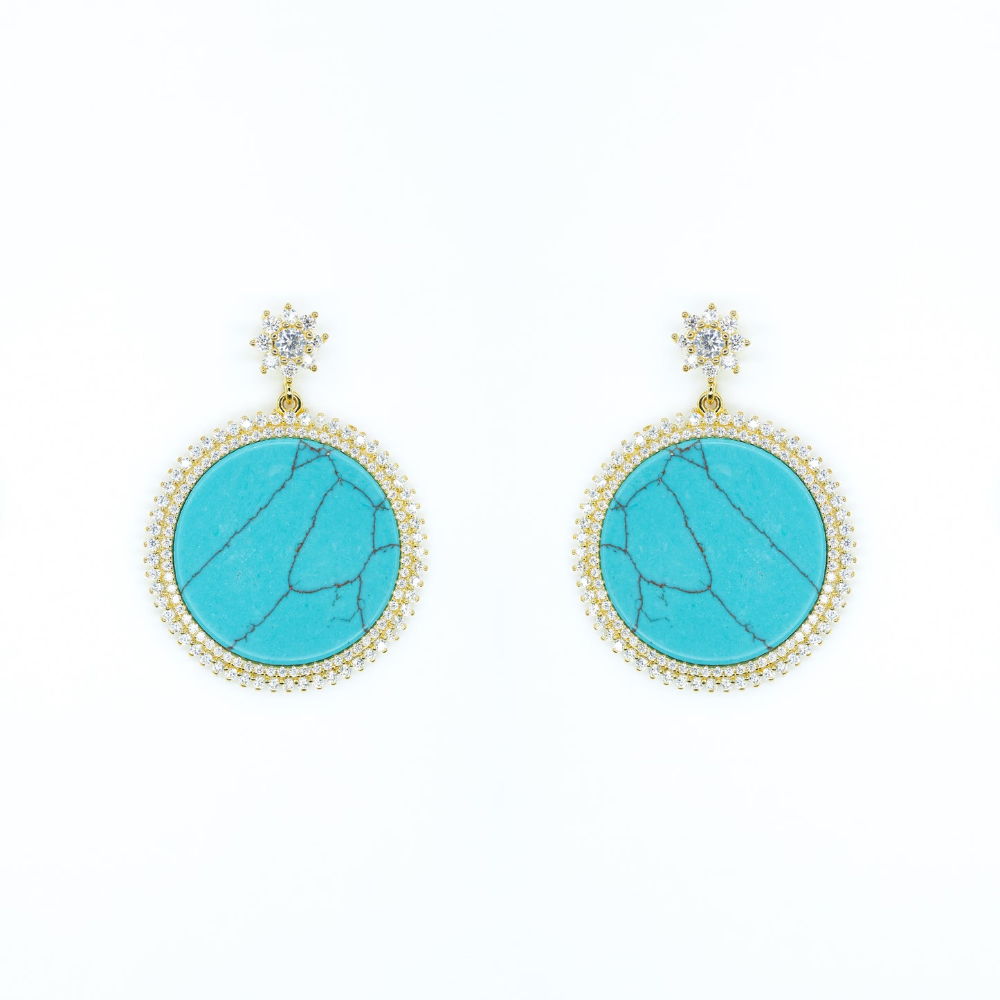 Turquoise Disc Studs