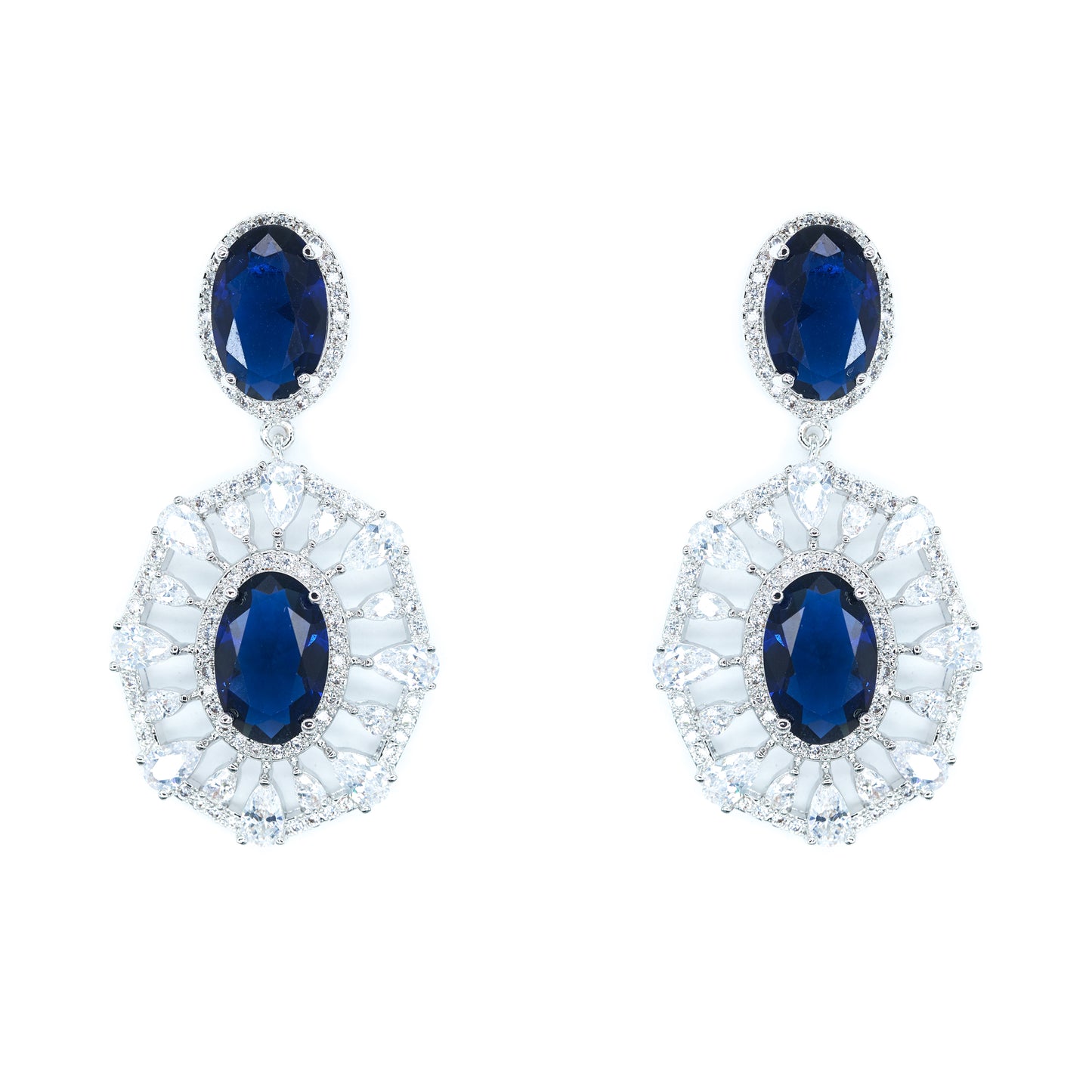 Sapphire Oval Statment Earring Default Title