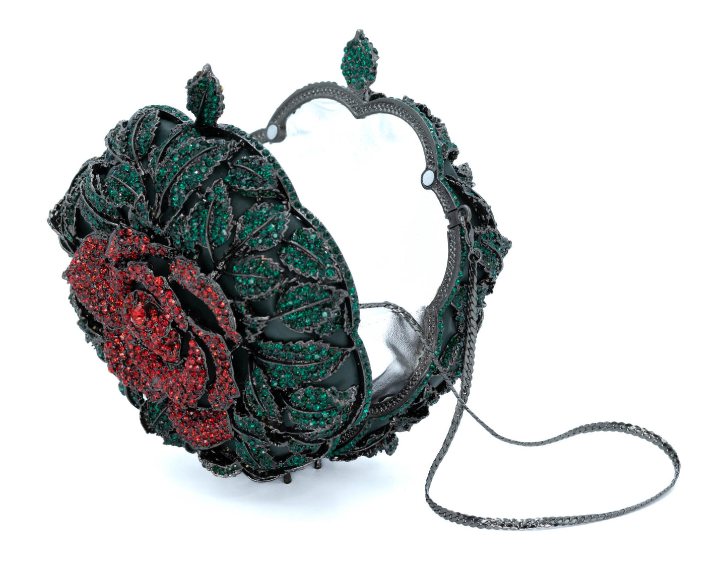Ruby Rose & Emerald Leaves Clutch