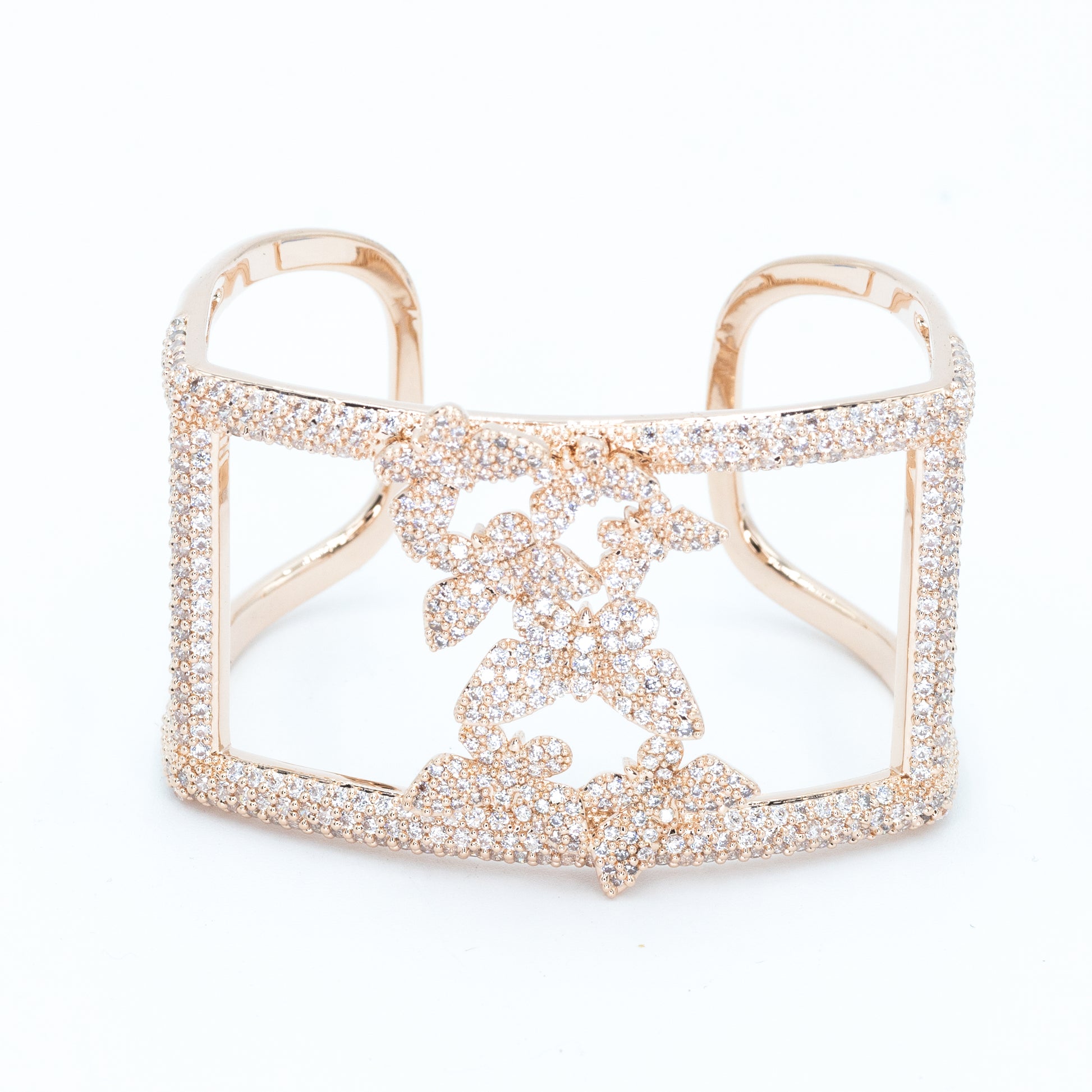 Butterfly Pave Cuff Rosegold