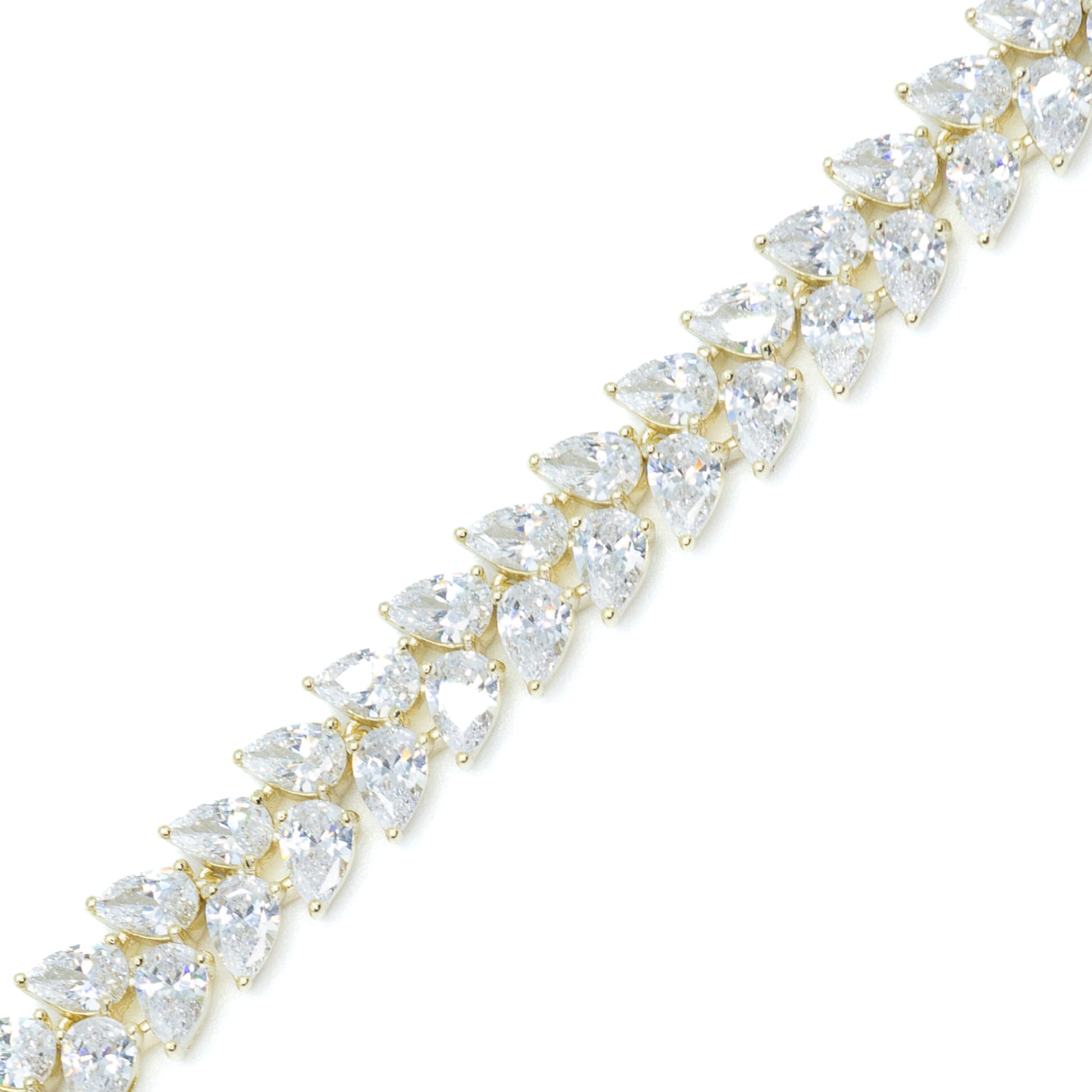 Tilted marquee tennis bracelet w/ 3A CZ stones rhodium G plated Default Title