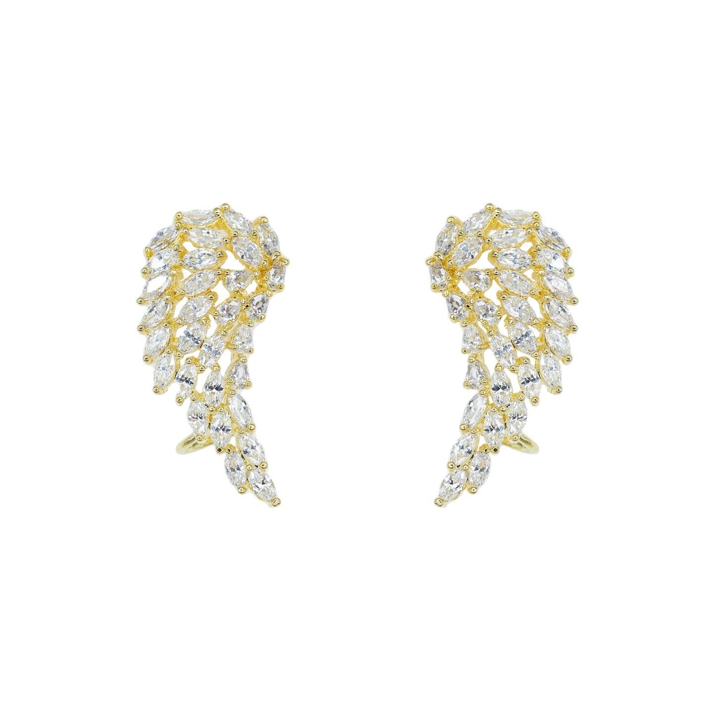 Crystal Covered Wing Earrings