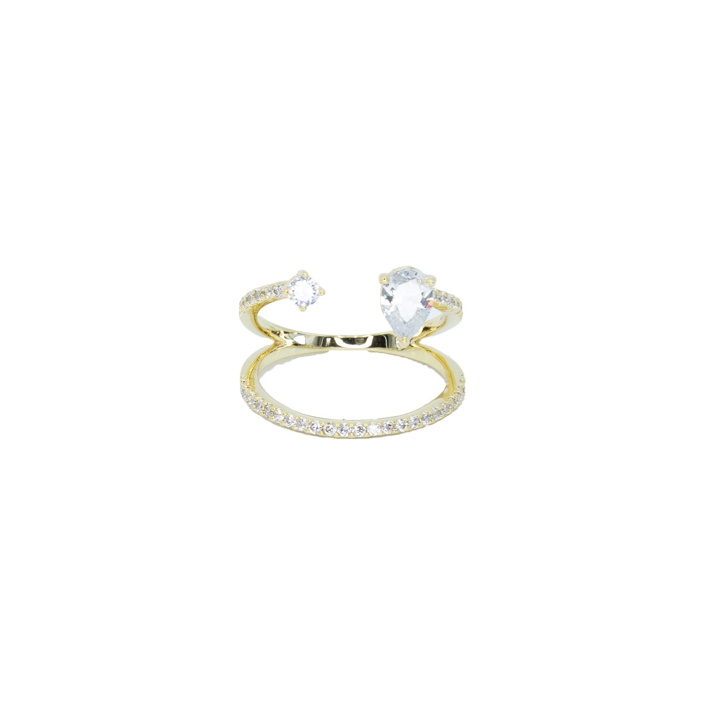 The Double Stone Pave Ring