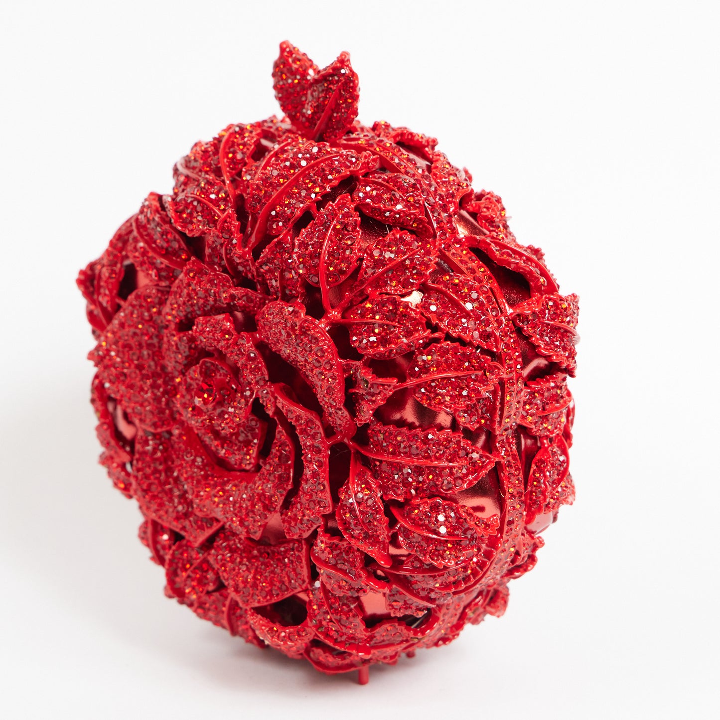 Red Rose Bloom Crystal Clutch
